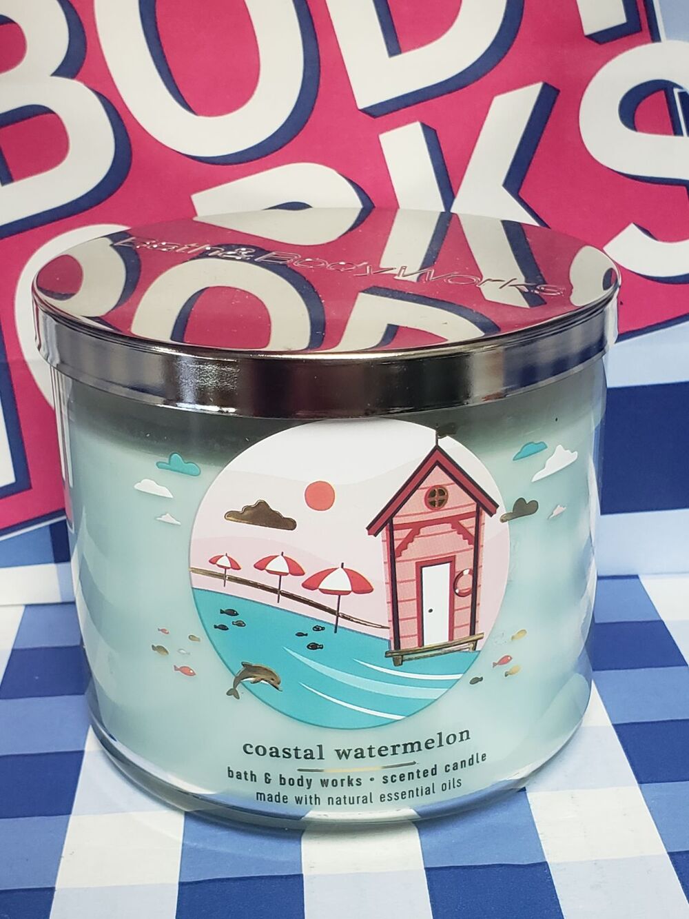 BBW Coastal Watermelon Large 3 Wick Candle Home Fragrance Decor